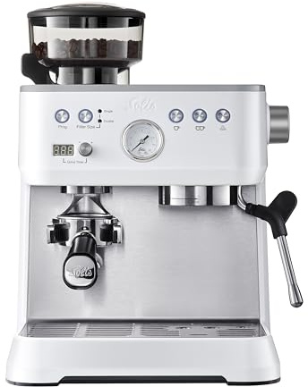Solis Grind & Infuse Perfetta 1019 - Macchina da caffè con macinino - Macinacaffè Zero Static integrato, macchina da caffè con funzione vapore e acqua calda, in acciaio inox