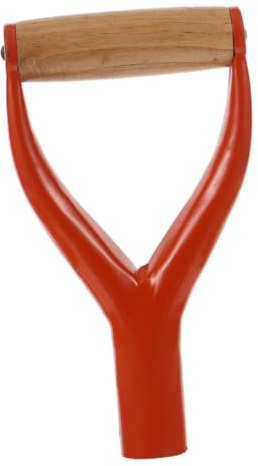 Didiseaon Poignée Pelle Rechange Bois Ergonomique Y Manche Outil Jardin pour Pelle Fourche Bêche Facile à Installer Rouge