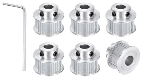 QUARKZMAN 6 Stück GT-2 36T Umlenkrolle Aluminium Zahnriemenscheibe 36 Zähne | 8mm Bohrung, Passend Für 10mm Breite Zahnriemen Für 3D-Drucker, Mit Einem Schraubenschlüssel