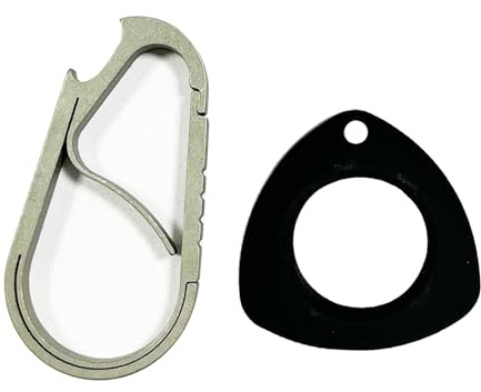 Llavero Carabiner de Acero Inoxidable antidesaparición Herramienta doméstica Multifuncional con abridor Botellas Funda Protectora buscador sacacorchos CNC EDC para Senderismo y Campamento