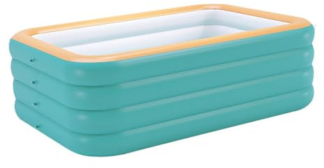 Inflatable Swimming Pool - 10FT Family Pool with Thickened 4-Layer PVC for Garden and Backyard Summer Parties, 428 x 200 x 75cm