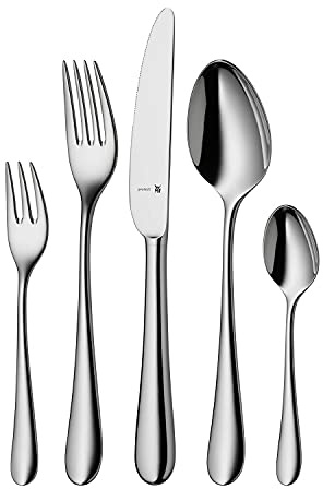 WMF Merit Besteck Set 12 Personen, Essbesteck 60 teilig, Hohlheftmesser, Cromargan Protect poliert, kratzbeständig, spülmaschinenfest