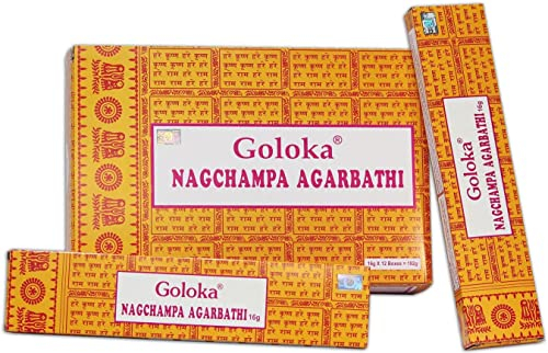 Goloka Nagchampa Agarbathi, 12 scatole di incenso da 16 g, per un totale di 192 g