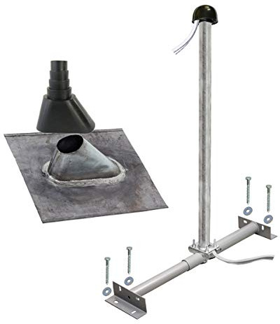 Premium X Basic Dachsparrenhalter-Montageset 100cm Mast Sparrenhalter für Satellitenschüssel SAT-Antenne Montagezubehör