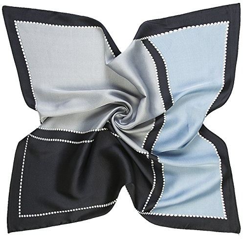 CHIC DIARY 60 * 60cm Seidentuch Damen Elegant Schal Quadratisches Halstuch Seidenschal Karoschal Scarf Dekorative Accessories