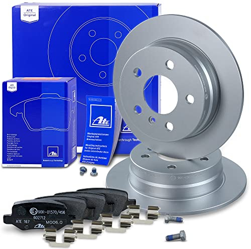 ATE Bremsenset Hinterachse inkl. Bremsscheiben hinten Ø 258 mm voll und Bremsbeläge hinten Kompatibel mit MERCEDES-BENZ A-Klasse (W169), B-Klasse Sports Tourer (W245)