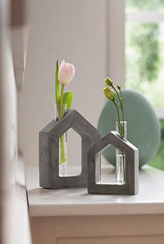 Haus mit Vase, im 2er Set, Geschenk zum Einzug, Deko, Soliflor