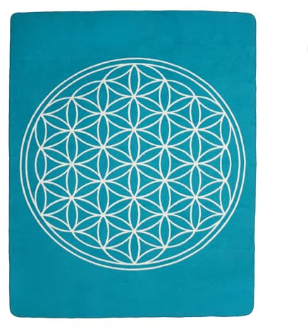 Yogabox Yogadecke Blume des Lebens 150 x 200 cm - regional hergestellt (Petrol)