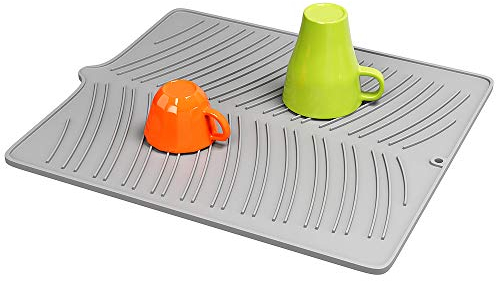 Silikon-Abtropfmatte für Geschirr 40x36 cm - Große Geschirrabtropfmatte zum Trocknen von Geschirr und Gläsern - Umweltfreundlich und Hitzebeständig
