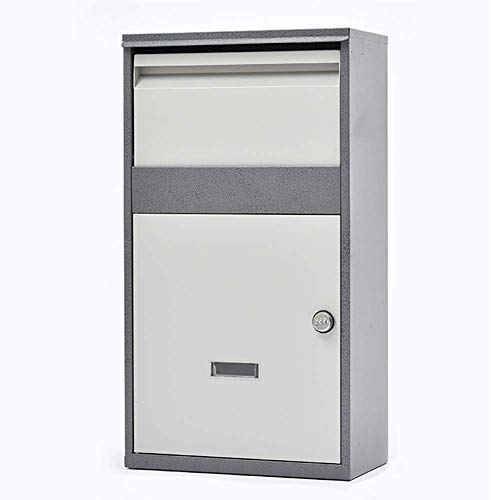 FHKBB Post Box Parcel Box Large Mailbox Letterbox with Combination Lock Galvanized Steel Wall Mounted Freestanding Lockable Secure Delivery Box,41x22x75cm