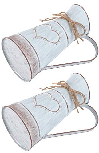 Cabilock 2pcs Jarrones Vintage De Metal para Flores, Cubos Decorativos De JardíN Estilo RúStico, 8x10 cm Jarrón de Metal, Ideal para DecoracióN De Bodas Y Cocinas