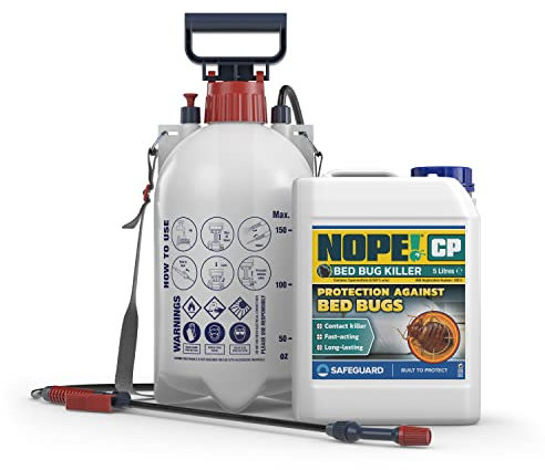 NOPE! CP Bed Bug Killer Spray - Odourless & Non-Staining, Extended Residual Kill up to 3 Months for mattress, bed frames, furniture (5 L & Sprayer)