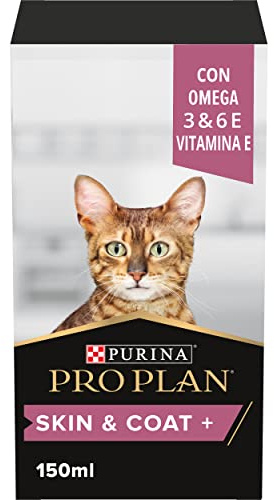 Purina Pro Plan Suplemento Gato para Piel, Pelaje, derma, aceite de pescado, salmón, con omega 3 150ml