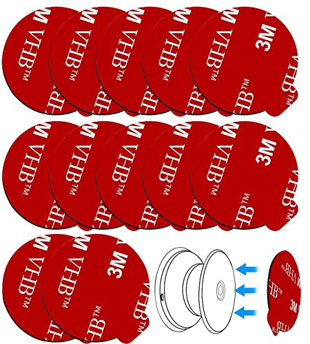 D.Sking Lot de 12 adhésifs de rechange compatibles avec base de montage à douille pour prise en main et support pliables