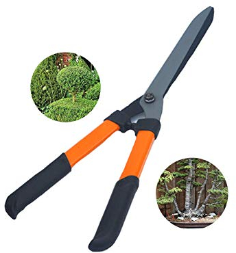 Taille-haie droit domestique, angle incurvé ergonomiquement, outil de coupe en buis, cisailles de jardin légères avec lame en acier SK-5, poignée en tube d'aluminium