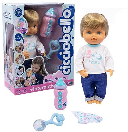 Cicciobello Baby Monitor, Bambola Interattiva con Corpo Morbido da 30 cm, Giochi Bambini 2 anni, Accessori Inclusi e Funzioni Guidate dal Monitor Biberon