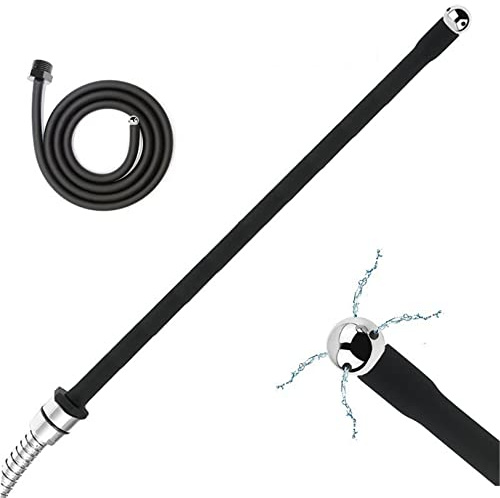 25 zu 200cm Lange Silikon Intimdusche Einlauf Darmreinigung+Edelstahl Schlauch Anal Spülung Vaginal Dusche Reinigung Kopf Anal Perlen Butt Plug Düse Spitze Kit für Männer & Frauen,50mm