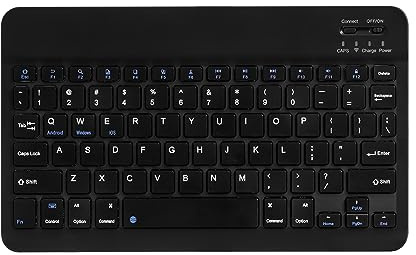AGM PAD P1 Ultraflache Bluetooth-Tastatur Tragbare Mini-Wireless-Tastatur Wiederaufladbar Tablet Handy Smartphone iOS Android Windows (Schwarz)