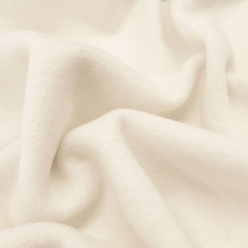 Mountain - Kaschmir Wollstoff, Mantelwolle, Velour – per Meter (Natur Ecru)