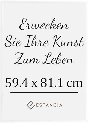 Estancia Weißer Bilderrahmen aus Kiefernholz 59,4x81,1 cm (A1) mit Bruchsicherem Acrylglas | Großer Moderner 59,4 x 81,1 cm Holzbilderrahmen Din A1