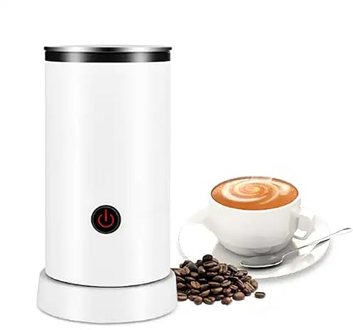 ERICAT Machine À Mousser Le Lait, Mousseur À Lait Automatique De 8,4 Oz/240 ML avec Fonctionnalité Chaude Et Froide, Rotation À 360 Degrés Et Arrêt Automatique, Base Électrique Amovible, pour Café