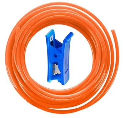 HUAZIZ 12 Meter PolyuréthaneTuyau orange Pneumatique, PU Tuyau Air, 8mm OD x 5mm ID, Polyuréthane PU Air Tuyau Kit, 1 Pcs Coupe-Tuyau