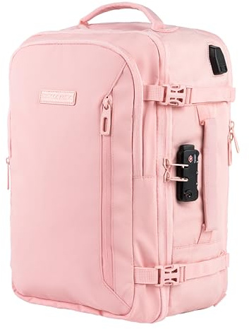 BidMamba Ryanair Mochila Equipaje de Mano 40x20x25, Mochila Bolsa 20L Easyjet Vuelos Low Cost - Rosa