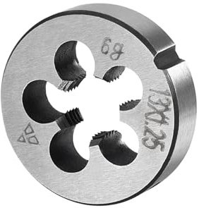 CoCud Metrisches verstellbares Rundschneideisen, M13 X 1.25, Gewinde aus legiertem Stahl, Rechtsgewinde - (Anwendungen: zur Bearbeitung von Außengewinden für Metall und Kunststoffe)