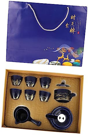 Milisten 1 Satz Kung-Fu-Tee-Set Teeschale Tasse chinesische Kung Fu Tee-Set Chinesisches Landschaftsmuster Tee-Set Tee-Ei Teetasse zu Hause chinesischer Stil China
