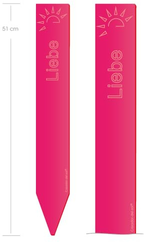 Cazador-del-sol ® - das Original | sunart - Leuchtstele | 1 Stück | Liebe - Leuchtstele rot | Höhe 51 cm