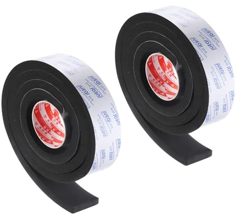 PATIKIL Dichtungsband Selbstklebend für Türen, Fensterdichtung 30mm(B)×15mm(D), Moosgummi selbstklebend Türdichtung für große Spalten, wetterfest, schwarz (2 Rollen je 2m lang)