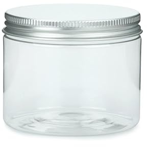 SHOBI Contenitori Alimentari in Polietilene con Coperchio in Alluminio, Barattoli in Plastica Ricaricabili Ermetici per Alimenti con Tappi a Vite (36, 200 ml)