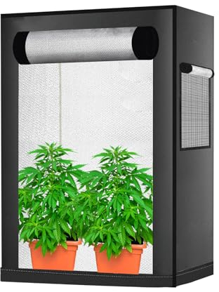 Marihuana Grow Zelt, Anzuchtzelt,Gewächszelt, Wachstumszelt, Gewächshaus Indoor（48 x 36 x 54 cm） (1 Pack) Schwarz