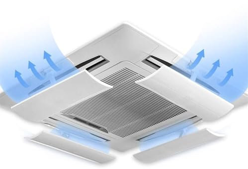 Air Conditioner Deflector for Ceiling Central Air Conditioning (One Slice) Telescopic Design 50-74cm,Prevent The Air from Blowing Straight,Angle Adjustable,ABS+PP