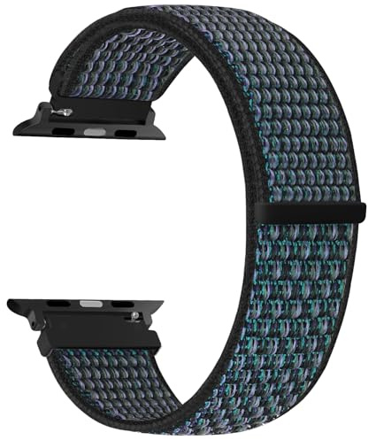 SOiiKE Bracelet Nylon Compatible avec Apple Watch 38mm 40mm 41mm 42mm 44mm 45mm 46mm 49mm Homme Femme, Bracelet Réglable de Sport pour iWatch Series 10/9/8/7/6/5/4/3/2/1/SE Ultra 2/1