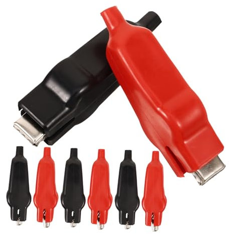 Gatuida 8pezzi Pinze Coccodrillo Per Test Elettrici Clip Per Circuiti Di Rosse e Alta Conduttività e Design Compatto Per Uso Laboratori e Automobili