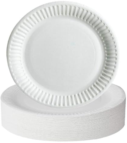 Tezraftaar® 1000 x Disposable Paper Plates White Round Party Plate 6 (15cm) Heavy Duty for Hot & Cold Food BBQ Picnics Travelling Weddings Catering Events