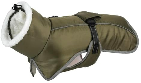 CMZYBBD Hundemantel Hundejacke Warme Hundekleidung Wintermantel Französisch Bulldogge Reflektierende Hund Kaltes Wetter Schichten Haustier Schneejacke-grün-XL