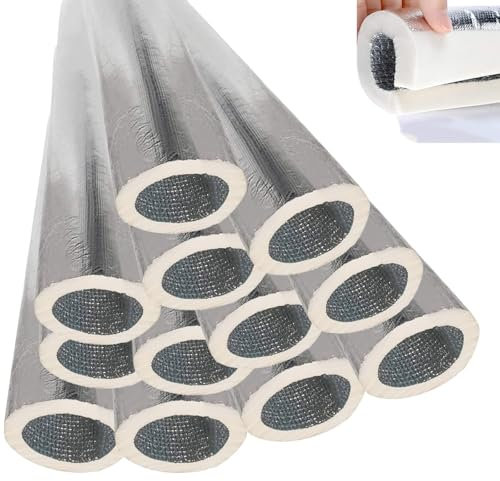 Pipe Insulation Tubing Thickness 20 mm Antifreeze Foam Tube Insulation Foam Pipe Covers ID 20 22 25 27 32 34.0 mm Boiler Pipe External Condensate Pipes 12 Packs(ID 34.0 mm)