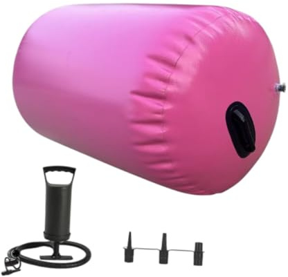 Harilla Aufblasbare Gymnastikmatte, aufblasbarer Tumbling Roller mit Pumpe, DamenGymnastikfass für Übungen im Freien, Cheerleading,