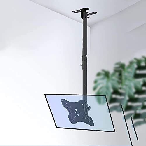 Soporte de techo de altura ajustable para televisores de 14 y 32 pulgadas de hasta 40 kg, soporte de TV colgante para televisores planos y curvos