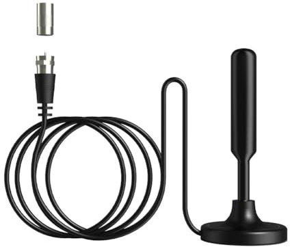 Cpolebev Antena de TV HDTV-T, Alta Ganancia, Digital, Interior y Exterior, Negro