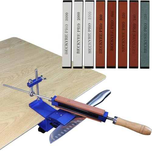 Afilador De Cuchillo Profesional,Sistema de afilado con ángulo fijo y rotación de 360 grados,con 8 piedras de afilar,Afiladores Manuales para Herramientas de Pulido de Precisión