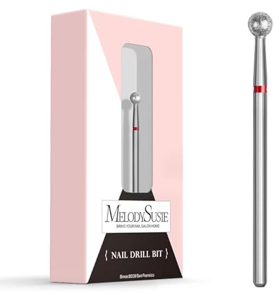 MelodySusie Kugelförmiger Nagelfräser Bits 3/32'', Professionelle Sicherheits-Hartmetall-Diamant Nagelfräser Aufsätze für Cuticle, abgestorbene Haut & Nagelvorbereitung (silber)