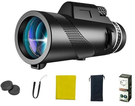 RAYAKT Monokular Fernglas 12x50 Zoom, Hochwertiges Fernrohr mit Klarem Optik, Ideal für Vogelbeobachtung Wandern Jagd Camping, Praktisches Monokular Fernglas für Freizeitaktivitäten
