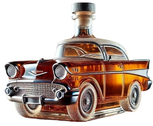 850ml Whiskey Decanter with 2 Glasses, Elegant Spirits Bottle for Bourbon Scotch Rum, Unique Gift for Men Dad Husband, Wedding Anniversary Present car-b