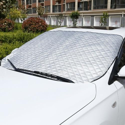 Windscreen Snow Cover 175x95cm - Car Windshield Frost Protector Ice Shield Sun Shade for SUV Van, Heavy Duty Anti-Snow Anti-UV Dustproof Cover for Winter Summer All Season