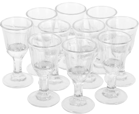SHINEOFI 10 Bicchieri da Liquore in Vetro Trasparente 10 Ml Calici da Vino Bianco Piccoli per Feste e Casa Tazze per Whisky e Sakè Set da 10 Pezzi per Banchetti e Riunioni