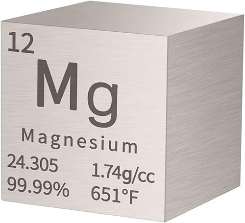 3,81 cm Element Würfel Metall Dichte Würfel Homostarry 99,95% Reinheit Lehrwerkzeug Geschenke für Studenten Lehrer Wissenschaft Chemie Liebhaber Material Hobby Sammlung Laborexperimente (Magnesium)