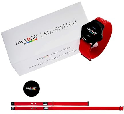 Myzone MZ-Switch Physical Activity Heart Rate Monitor – A Water Proof Fitness Tracker For Wrists, Arms & Chest & MZ-Switch & Max Adjustable Replacement Chest Strap (Medium)